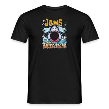 Willkommen auf der Insel Amity - Männer T-Shirt - Schwarz - Vorne - AI Model Male 178 light (178cm)