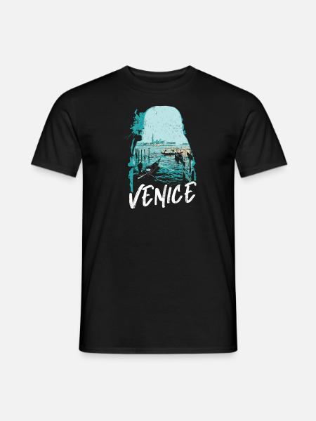 Venice and its Gondolas: Elegant Illustration - Men's T-Shirt - black