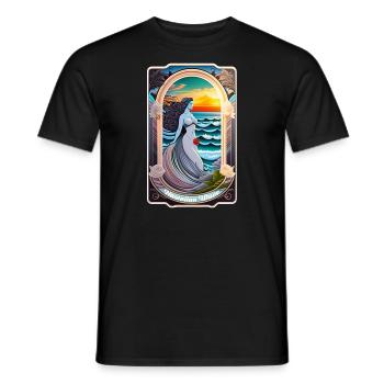 Surfen - Jugendstil - Männer T-Shirt - Schwarz - Vorne - AI Model Male 178 light (178cm)