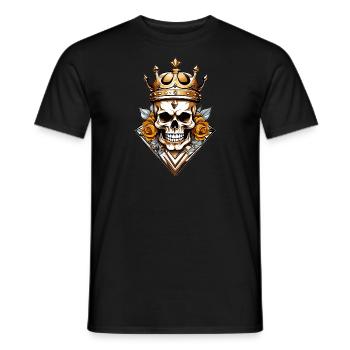 Crâne, avec couronne - T-shirt homme - noir - Devant - AI Model Male 178 light (178cm)