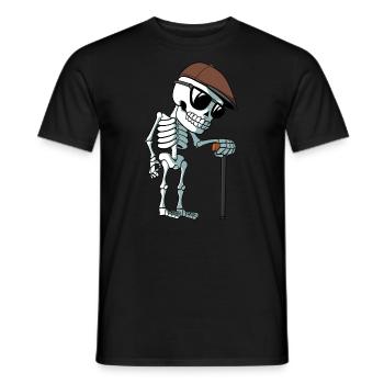 Alter Mann als Skelett mit Gehstock - Männer T-Shirt - Schwarz - Vorne - AI Model Male 178 light (178cm)