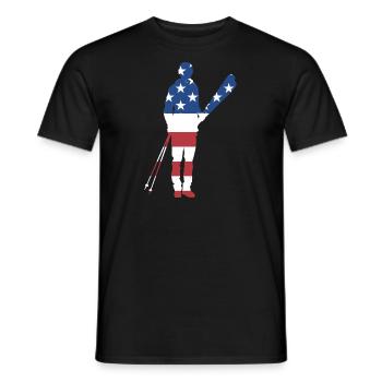 Sport Us Flag Skiing - Männer T-Shirt - Schwarz - Vorne - AI Model Male 178 light (178cm)
