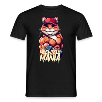 Miau-Manie - Männer T-Shirt - Schwarz - Vorne - AI Model Male 178 light (178cm)