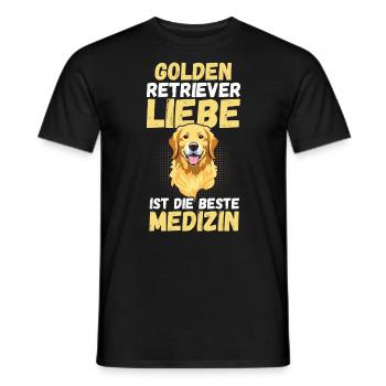 GOLDEN RETRIEVER - Männer T-Shirt - Schwarz - Vorne - AI Model Male 178 light (178cm)
