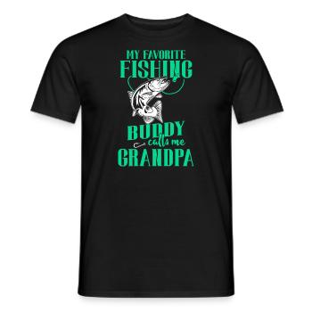 Angeln My Favorite Fishing Buddy Calls Me Grandpa - Men's T-Shirt - black - Front - AI Model Male 178 light (178cm)