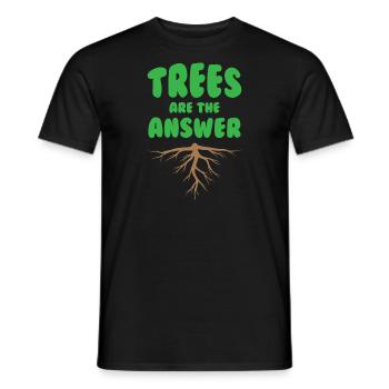 Trees Are The Answer - Men's T-Shirt - black - Front - AI Model Male 178 light (178cm)