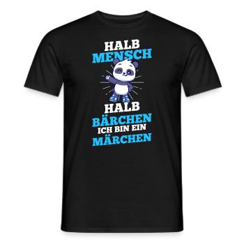 Mi-humain, mi-ours - T-shirt homme - noir - Devant - AI Model Male 178 light (178cm)