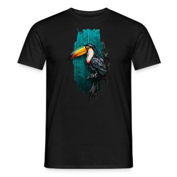 Colorful Toucan Bird in Tropical Paradise - Men's T-Shirt - black - Front - AI Model Male 178 light (178cm)