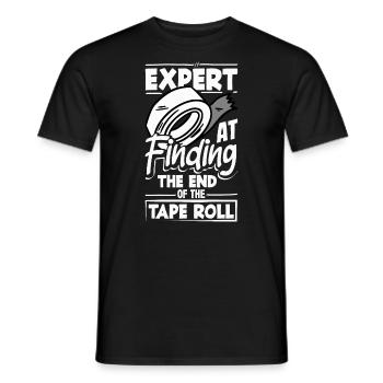 Expert at Finding the End of the Tape Roll Funny - Männer T-Shirt - Schwarz - Vorne - AI Model Male 178 light (178cm)