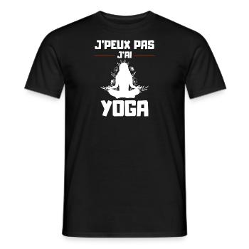J'Peux pas j'ai Yoga - T-shirt homme - noir - Devant - AI Model Male 178 light (178cm)