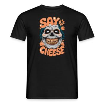 Say Cheese - Men's T-Shirt - black - Front - AI Model Male 178 light (178cm)