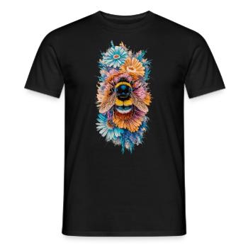 Bienen Blumen Bestäuben - Männer T-Shirt - Schwarz - Vorne - AI Model Male 178 light (178cm)