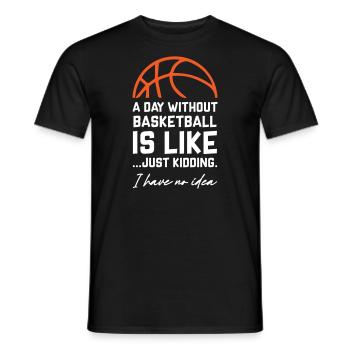 Une journée sans basket - T-shirt homme - noir - Devant - AI Model Male 178 light (178cm)