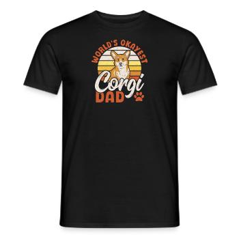 Welsh Corgi Dog The Okayest Corgi Dad in the World - Men's T-Shirt - black - Front - AI Model Male 178 light (178cm)