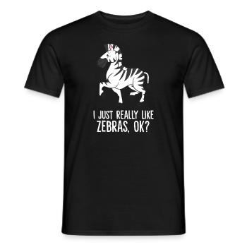 Zebra - I just really like Zebras, ok? - T-shirt homme - noir - Devant - AI Model Male 178 light (178cm)
