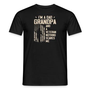 Ich bin Papa Opa & Veteran Vatertag Papa Opa - Männer T-Shirt - Schwarz - Vorne - AI Model Male 178 light (178cm)