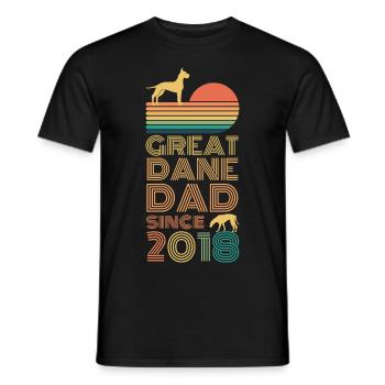 Great Dane Great Dane Papa Father since 2018 - Men's T-Shirt - black - Front - AI Model Male 178 light (178cm)