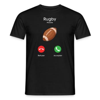 appel du rugby - T-shirt homme - noir - Devant - AI Model Male 178 light (178cm)