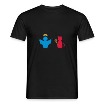 ★ Design colors changeable ★ Angels and Devils - Men's T-Shirt - black - Front - AI Model Male 178 light (178cm)