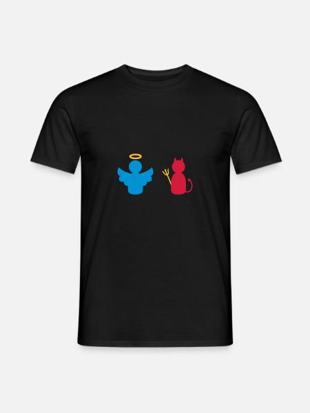★ Couleurs de conception modifiables ★ Anges et démons - T-shirt homme - noir