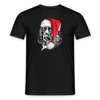 Père Noël Springer Spaniel Chiens de Noël - T-shirt homme - noir - Devant - AI Model Male 178 light (178cm)