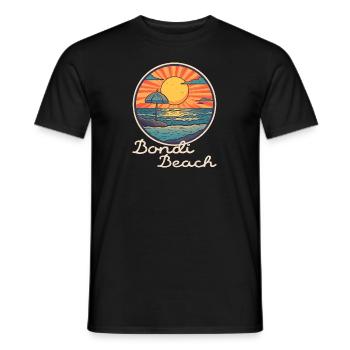 Bondi Beach - Men's T-Shirt - black - Front - AI Model Male 178 light (178cm)