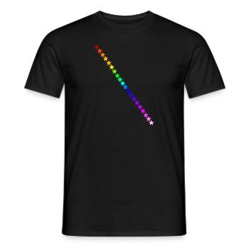 Sterne Regenbogen Geschenkidee bunt Farben - Männer T-Shirt - Schwarz - Vorne - AI Model Male 178 light (178cm)