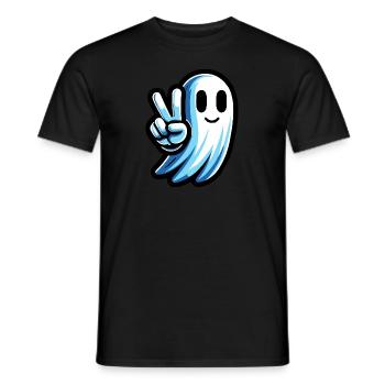 Signe de paix fantôme - T-shirt homme - noir - Devant - AI Model Male 178 light (178cm)