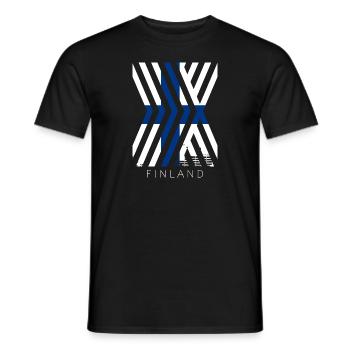 Finland Flag Suomi Finnish Flag Used Look - Men's T-Shirt - black - Front - AI Model Male 178 light (178cm)