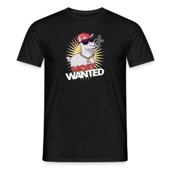 Most Wanted Lama motif for all clothing - Men's T-Shirt - black - Front - AI Model Male 178 light (178cm)