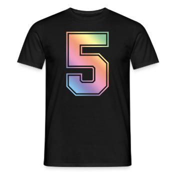 5 Number Colorful - Men's T-Shirt - black - Front - AI Model Male 178 light (178cm)