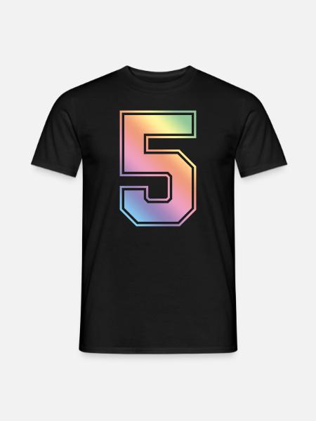 5 Zahl Bunt - Männer T-Shirt - Schwarz