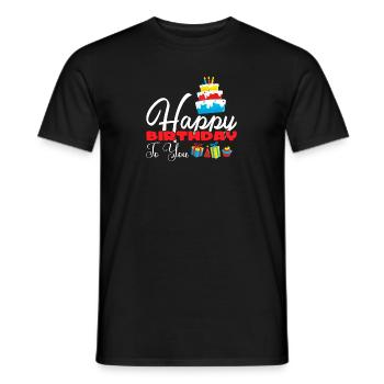 Équipe Joyeux anniversaire à vous gâteau Équipe d’anniversaire - T-shirt homme - noir - Devant - AI Model Male 178 light (178cm)