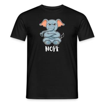 Nope Funny Lazy Elephant - Men's T-Shirt - black - Front - AI Model Male 178 light (178cm)