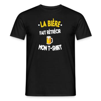 La bière fait rétrécir mon t-shirt humour - T-shirt homme - noir - Devant - AI Model Male 178 light (178cm)