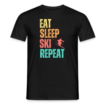 Manger dormir Ski Répéter - T-shirt homme - noir - Devant - AI Model Male 178 light (178cm)