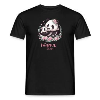 Mama est 2024 I Panda Bear Mum I First Time Mom - Männer T-Shirt - Schwarz - Vorne - AI Model Male 178 light (178cm)