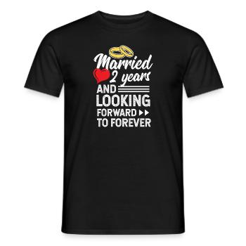 Deuxième anniversaire de mariage Marié 2 ans - T-shirt homme - noir - Devant - AI Model Male 178 light (178cm)
