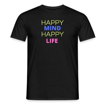 heureux Vie heureuse - T-shirt homme - noir - Devant - AI Model Male 178 light (178cm)