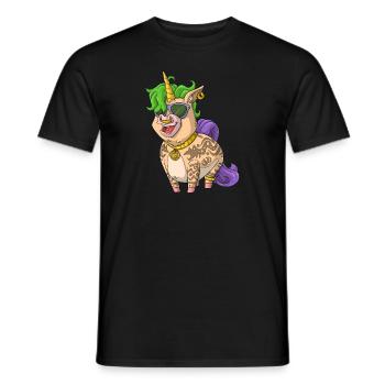 Tattoo Einhorn / Tätowiertes Einhorn - Männer T-Shirt - Schwarz - Vorne - AI Model Male 178 light (178cm)