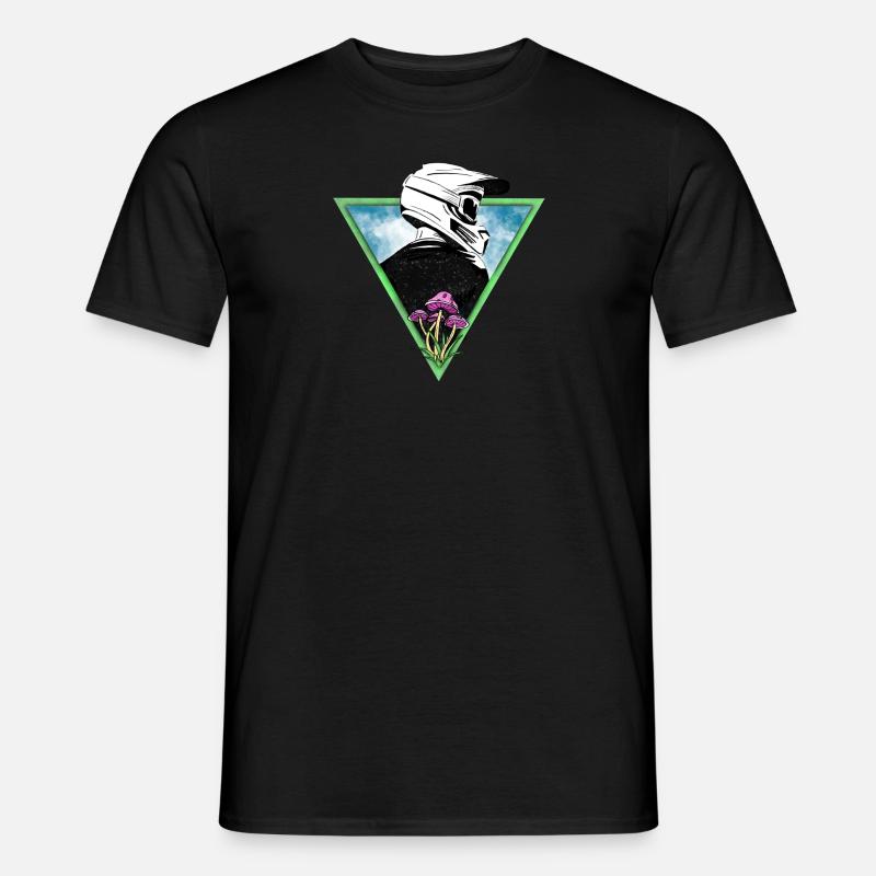 Downhill & Mushrooms - Männer T-Shirt - Schwarz