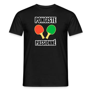 pongiste passionné - T-shirt homme - noir - Devant - AI Model Male 178 light (178cm)