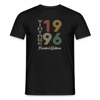 1996 Anniversaire Né en 1996 vintage Rétro. Editio - T-shirt homme - noir - Devant - AI Model Male 178 light (178cm)