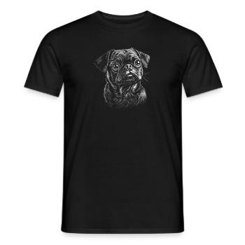 Mops Portrait Hunde Hund - Männer T-Shirt - Schwarz - Vorne - AI Model Male 178 light (178cm)
