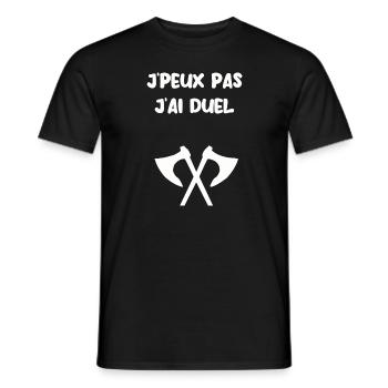 J’peux pas j’ai duel - T-shirt homme - noir - Devant - AI Model Male 178 light (178cm)