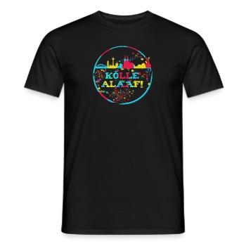 kölle alaaf,köln,skyline,kreis,karneval,konfetti - Männer T-Shirt - Schwarz - Vorne - AI Model Male 178 light (178cm)
