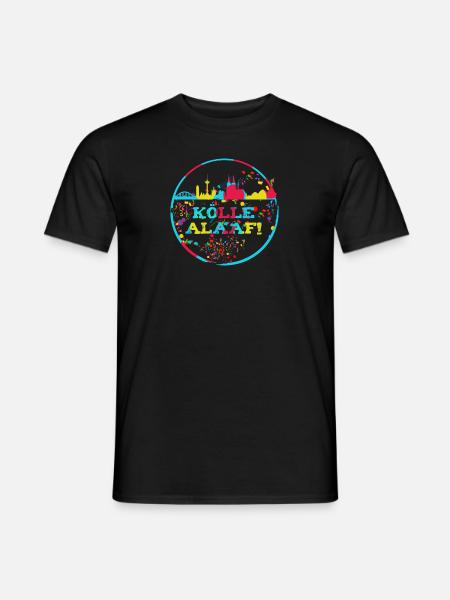 kölle alaaf,köln,skyline,kreis,karneval,konfetti - Männer T-Shirt - Schwarz