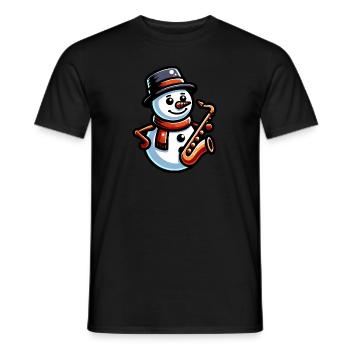 Un bonhomme de neige joue du saxophone - T-shirt homme - noir - Devant - AI Model Male 178 light (178cm)