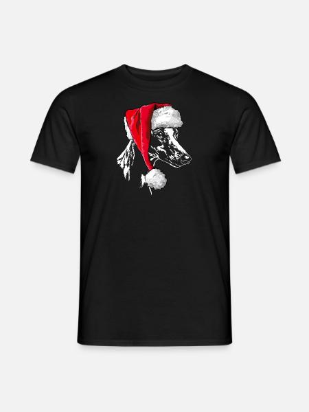 Santa WHIPPET Christmas Dogs Dog Wilsigns - Men's T-Shirt - black