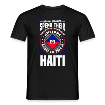 Haïti Haïti Drapeau Haïti Citation drôle - T-shirt homme - noir - Devant - AI Model Male 178 light (178cm)